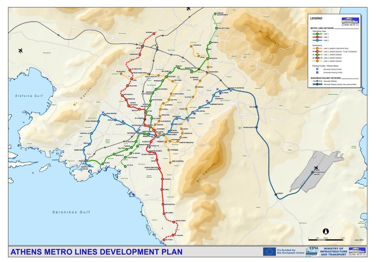 Athen Metro Linie 4 Streckenplan