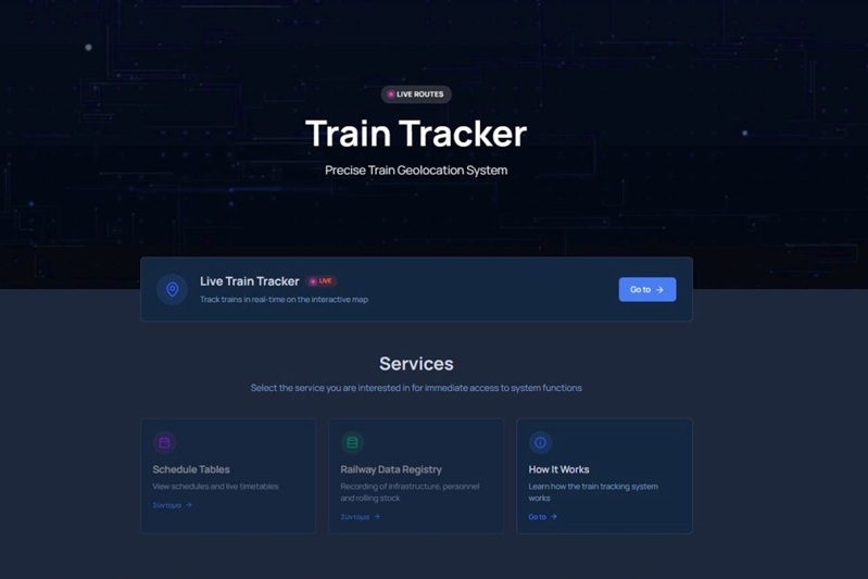 Die Plattform railway.gov.gr bietet eine Live-Verfolgung von Zügen im gesamten griechischen Schienennetz und liefert Echtzeit-Informationen zu Strecken und Dienstleistungen.