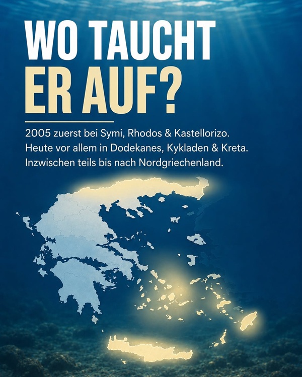 Der Hasenkopf-Kugelfisch taucht immer häufiger in griechischen Gewässern auf. Man muss keine Panik bekommen, aber wir klären auf, was man wissen sollte.