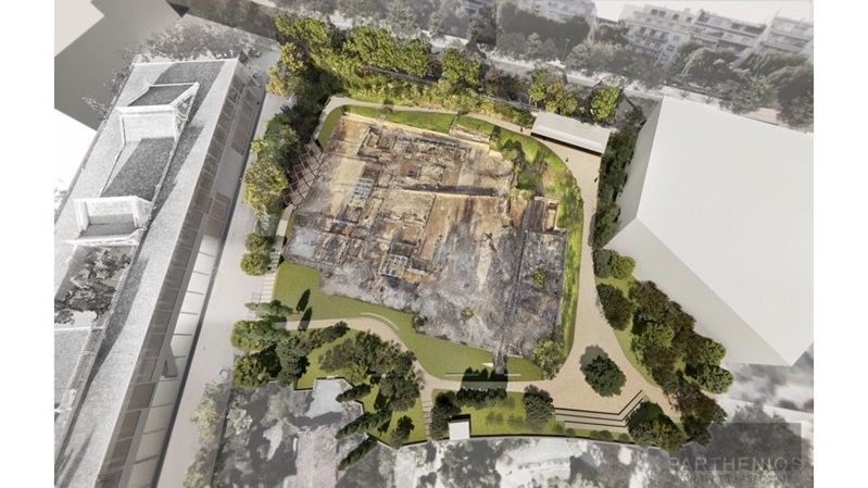 Gesamtansicht der archäologischen Stätte des Lyzeums von Aristoteles. Fotoquelle: Kulturministerium